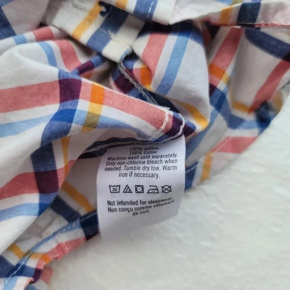 Janie and Jack Boy's Size 4 Shirt Button Down Long Sleeves Plaid Cotton Blue Red - Picture 5 of 9